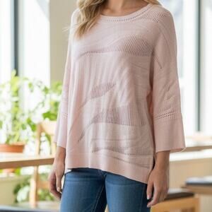 Cabi Shy Pullover Pink Boxy Cropped Blush Sweater 5631 Medium